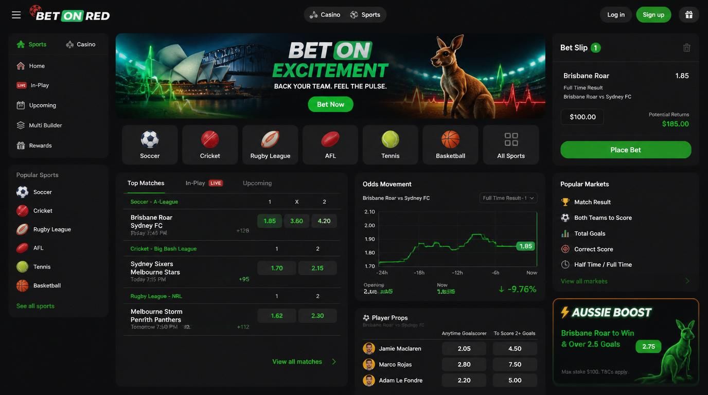A display of diverse betting markets and options across sports